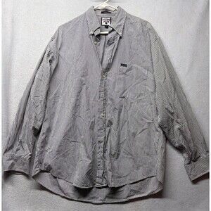 Vintage Faconnable Shirt Men Large Plaid Button Down Long Sleeve Cotton Made USA